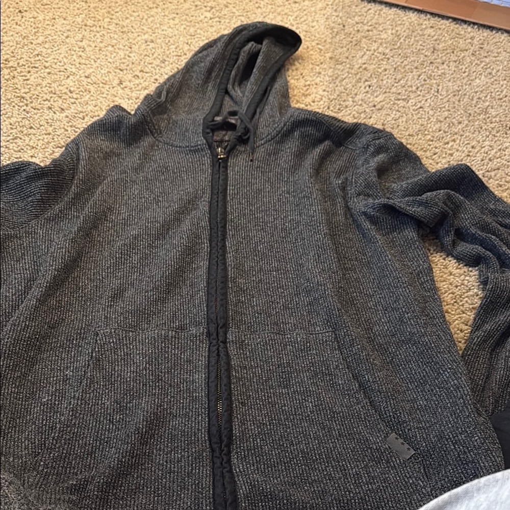 John Varvatos Gray Zip Up Sweater